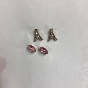 Pink and Eiffel Tower earrings!